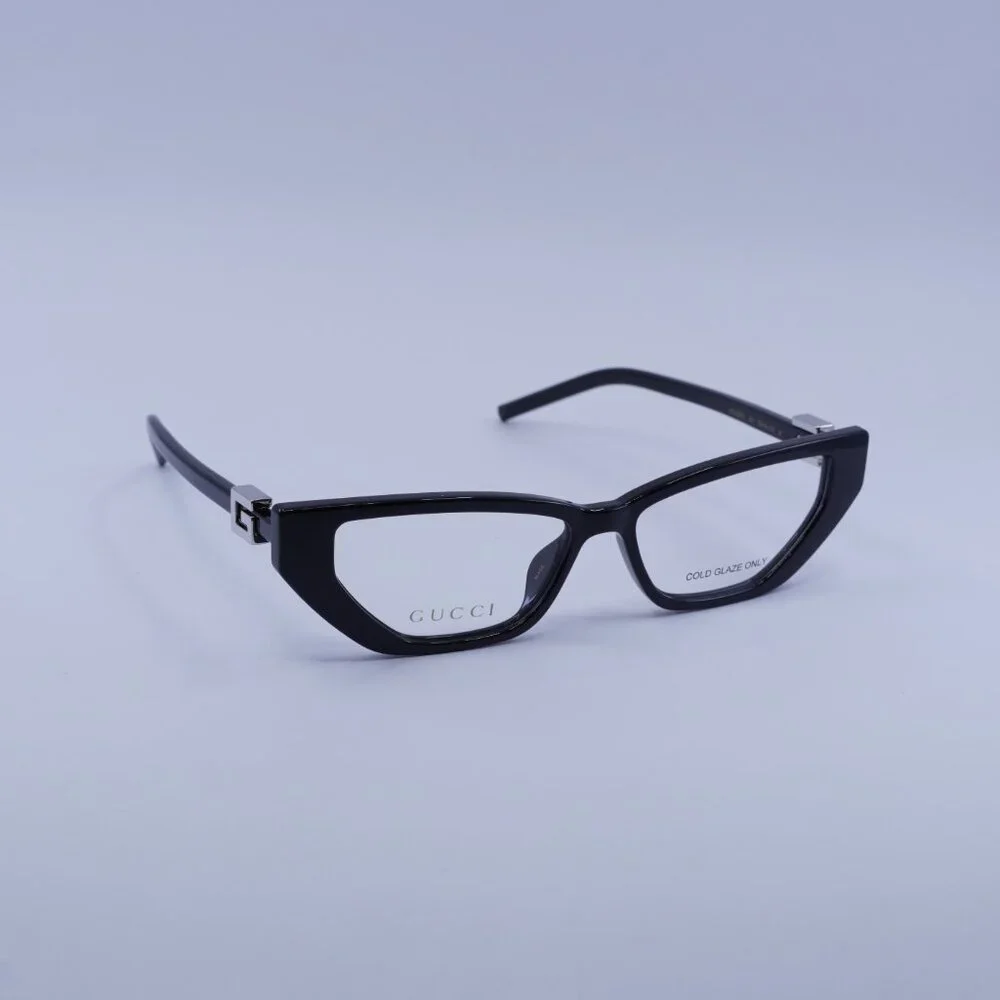 Gucci GG1683O 001 Eyeglasses Shiny Black 53mm Cat Eye Frame